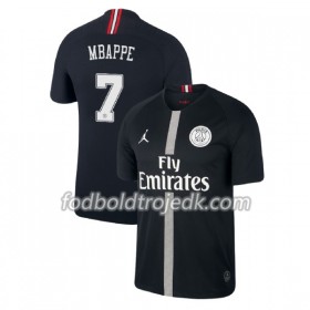Paris Saint-Germain Mbappe 7 Jodan Sort Tredje 2018/19 - Fodboldtrøjer(S/S)